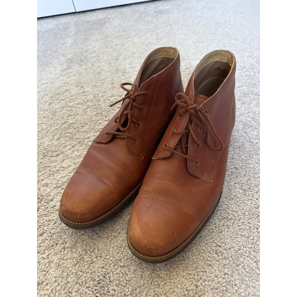 Cole Haan Grand.OS Mens British Tan Leather Cap Toe Chukka Boots Size 12